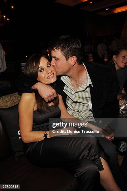 Kara DioGuardi and Mike McCuddy attends the NASCAR SPRINT Cup party at Lavo at the Palazzo on December 4, 2009 in Las Vegas, Nevada.