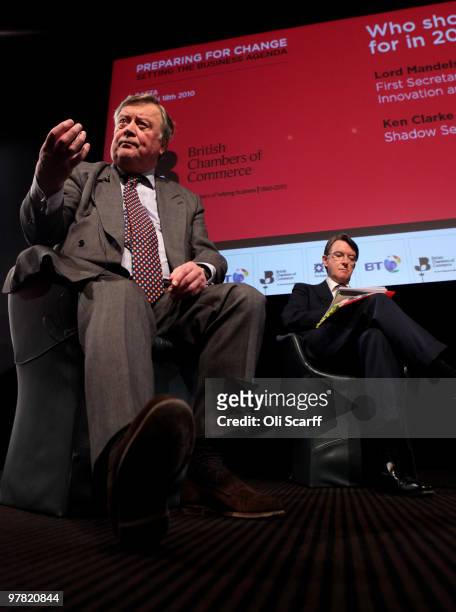 Lord Mandelson , the Business Secretary, and Kenneth Clarke MP, the Shadow Business Secretary, speak at the British Chamber of Commerce Annual...