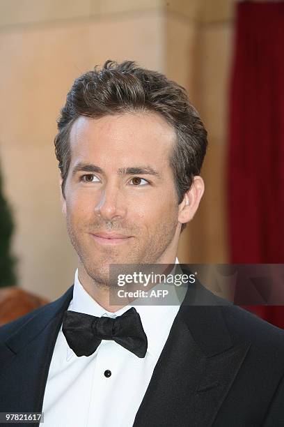 Actor Ryan Reynolds arrives at the 82nd Academy Awards at the Kodak Theater in Hollywood, California on March 07, 2010. AFP PHOTO Valerie MACON