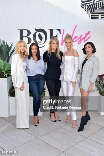 Rachel Zoe, Emma Grede, Kelly Sawyer Patricof, Rosie Huntington-Whiteley and Jen Atkin attend the BoF West Summit at Westfield Century City on June...