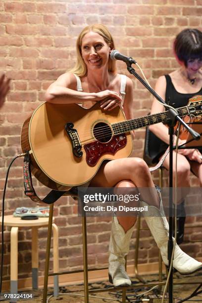 Recording artist Julie Mintz performs at Sofar Sounds NYC at O.N.S Clothing on June 18, 2018 in New York City.