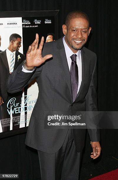 Actor Forest Whitaker attends the premiere of "Our Family Wedding at AMC Loews Lincoln Square 13 theater on March 9, 2010 in New York City.