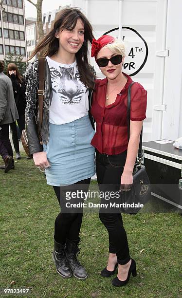 Daisy Lowe and Jaime Winstone attend photocall to launch new mobile fashion room at Harvey Nichols on March 18, 2010 in London, England.