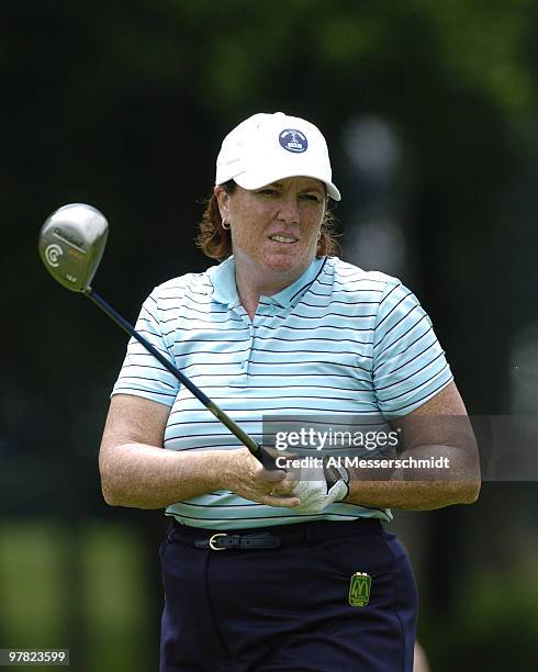 Meg Mallon competes in first-round play in the 2004 McDonald's LPGA Championship at DuPont Country Club, Wilmington, Delaware, June 10, 2004.