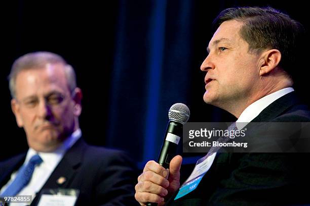 Jeffrey Lacker, president of the Federal Reserve Bank of Richmond, speaks during a panel discussion with Kansas City Federal Reserve Bank President...