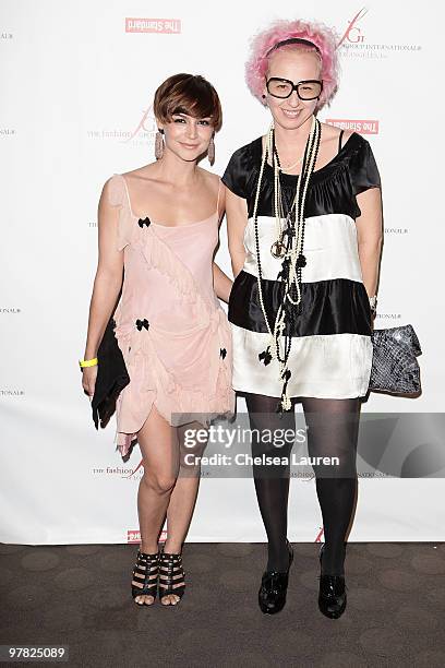 Actress Samaire Armstrong and designer Nony Tochterman arrive at FGILA's 2nd annual "The Designer and Their Muse" charity fashion event at The...