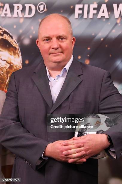 April 2018, Germany, Hamburg: ZDF host of the show 'WM-Kwartira', Joerg Thadeusz, at a photo shoot before a press conference by ARD and ZDF regarding...