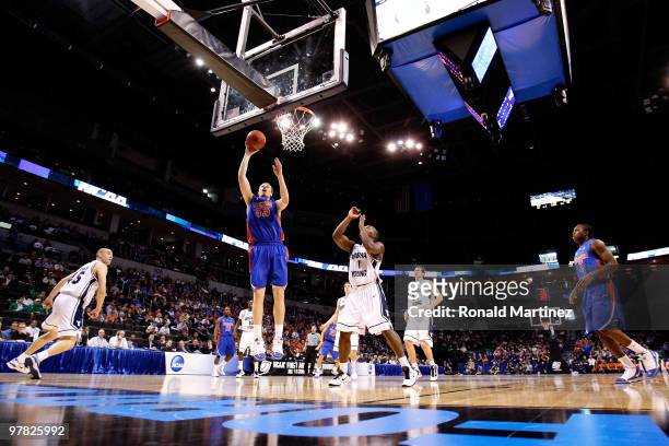 Erik Murphy of the Florida Gators attempts a shot against the BYU Cougars during the first round of the 2010 NCAA men�s basketball tournament at Ford...
