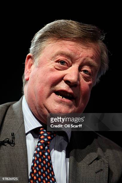 Kenneth Clarke MP, the Shadow Business Secretary, speaks at the British Chamber of Commerce Annual Conference held at the headquarters of BAFTA on...