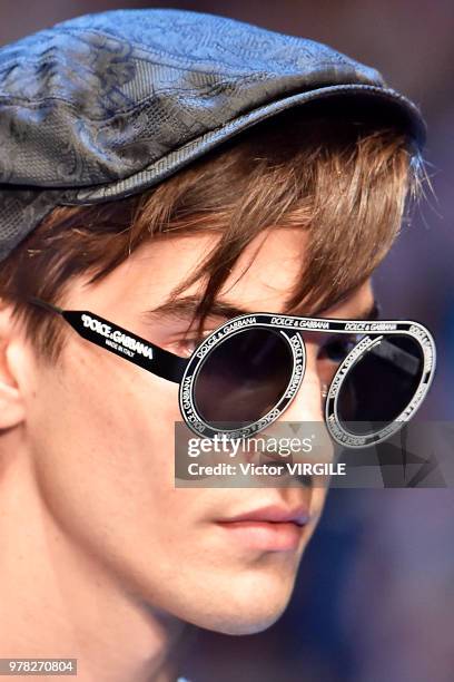 Model walks the runway at the Dolce & Gabbana show during Milan Men's Fashion Week Spring/Summer 2019 on June 16, 2018 in Milan, Italy.