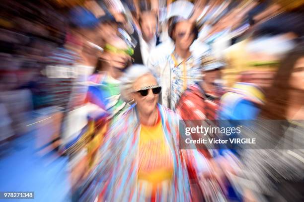 Model walks the runway at the Dolce & Gabbana show during Milan Men's Fashion Week Spring/Summer 2019 on June 16, 2018 in Milan, Italy.