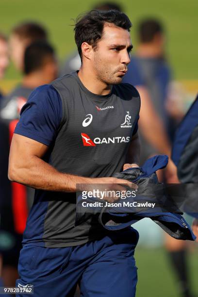 Nick Phipps during an Australian Wallabies training session at Leichhardt Oval on June 19, 2018 in Sydney, Australia.
