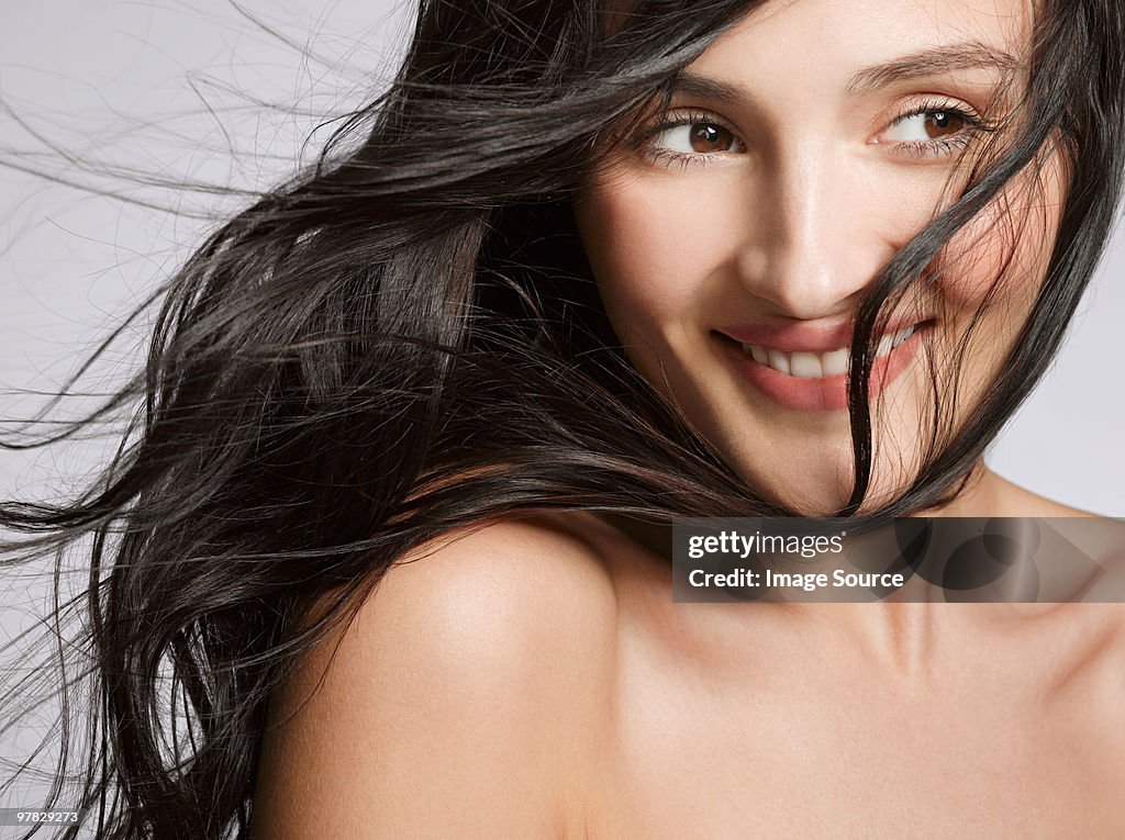 Portrait of young brunette woman