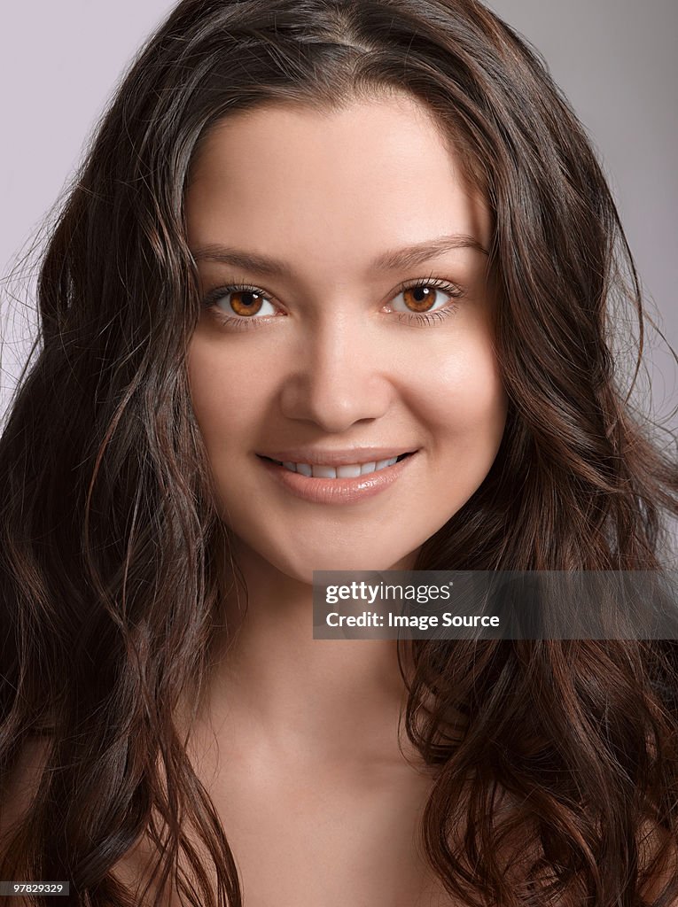 Portrait of young brunette woman