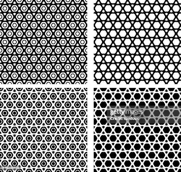アラビアの輪郭のシームレス パターンのセット - アラベスク模様点のイラスト素材／クリップアート素材／マンガ素材／アイコン素材