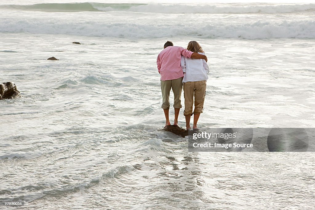 Mature couple in the sea