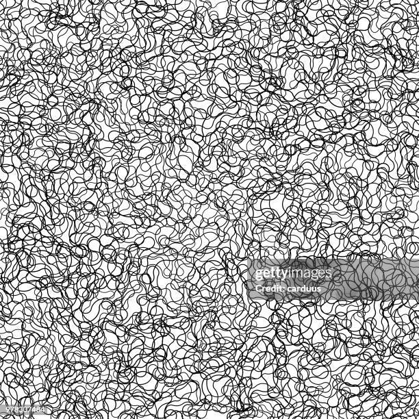 black and white textured contour seamless pattern - linen texture stock illustrations