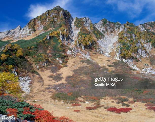chuo alps senjyojiki cirque, komagane, nagano, japan - montanhas kiso imagens e fotografias de stock