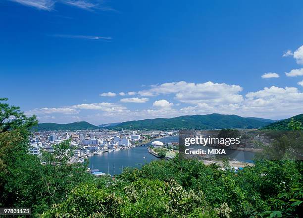 kitakami river, ishinomaki, miyagi, japan - miyagi prefecture stock-fotos und bilder