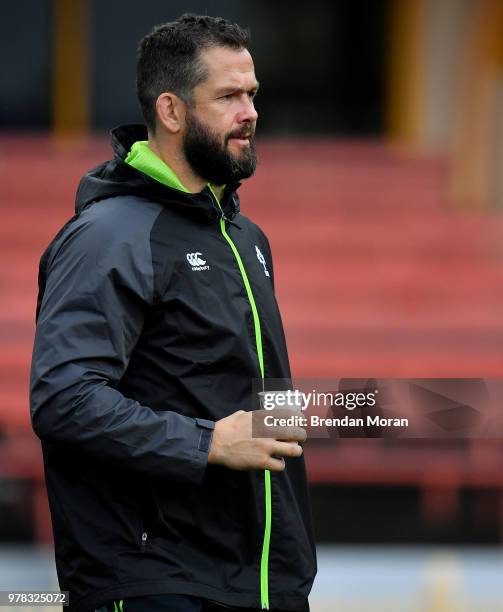 Sydney , Australia - 18 June 2018; Defence coach Andy Farrell during Ireland rugby squad training at North Sydney Oval in Sydney, Australia.
