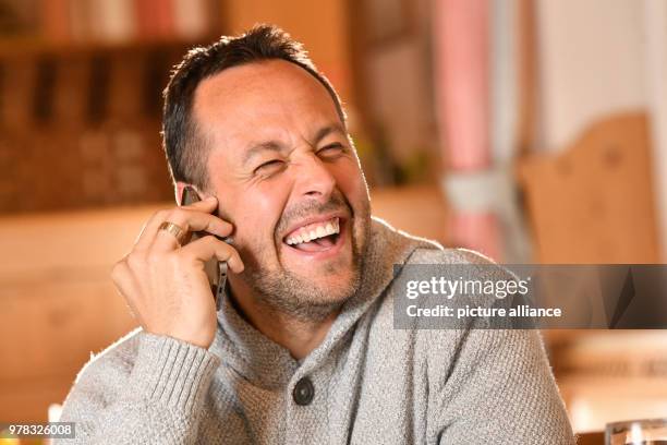 April 2018, Germany, Kumhausen: Marco Sturm, national coach of the German ice hockey team, during an interview with the German Press Agency Deutsche...