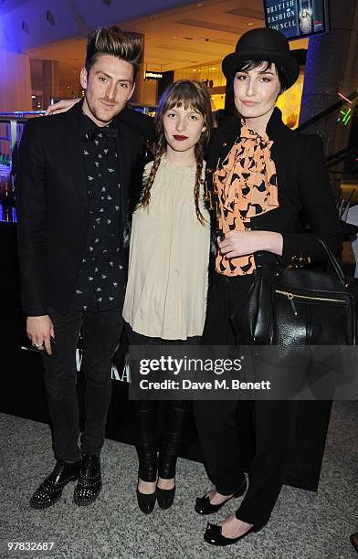 Henry Holland, Josephine De La Baume and Erin O'Connor attend the Greatest Fashion Show On Earth at Westfield on March 18, 2010 in London, England.