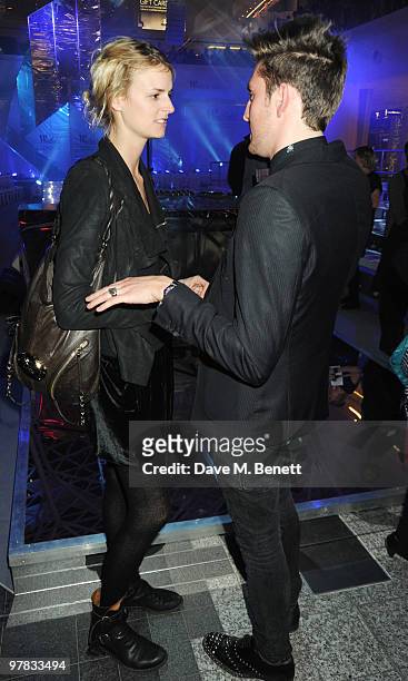 Jacquetta Wheeler and Henry Holland attend the Greatest Fashion Show On Earth at Westfield on March 18, 2010 in London, England.