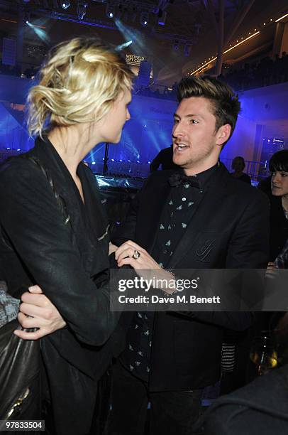 Jacquetta Wheeler and Henry Holland attend the Greatest Fashion Show On Earth at Westfield on March 18, 2010 in London, England.