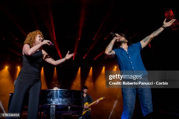 Fabrizio Moro perform on stage on June 16, 2018 in Rome, Italy.