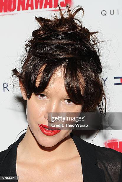 Actress Paz de la Huerta attends "The Runaways" New York premiere at Landmark Sunshine Cinema on March 17, 2010 in New York City.