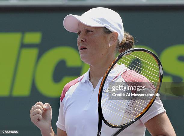 Liezel Huber during the women's doubles semi-finals March 30 at the 2007 Sony Ericsson Open at Key Biscayne. Cara Black and Liezel Huber defeated...