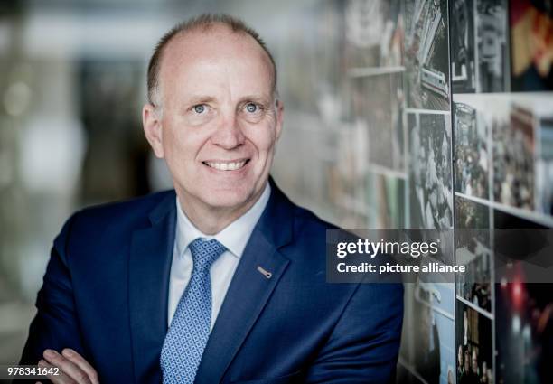 April 2018, Germany, Berlin: Marco Fuchs, CEO of the OHB System AG and vice president of the German Air and Space Travel Industry during an interview...