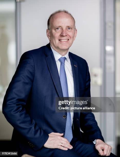 April 2018, Germany, Berlin: Marco Fuchs, CEO of the OHB System AG and vice president of the German Air and Space Travel Industry during an interview...