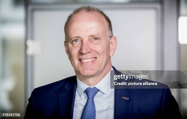 April 2018, Germany, Berlin: Marco Fuchs, CEO of the OHB System AG and vice president of the German Air and Space Travel Industry during an interview...