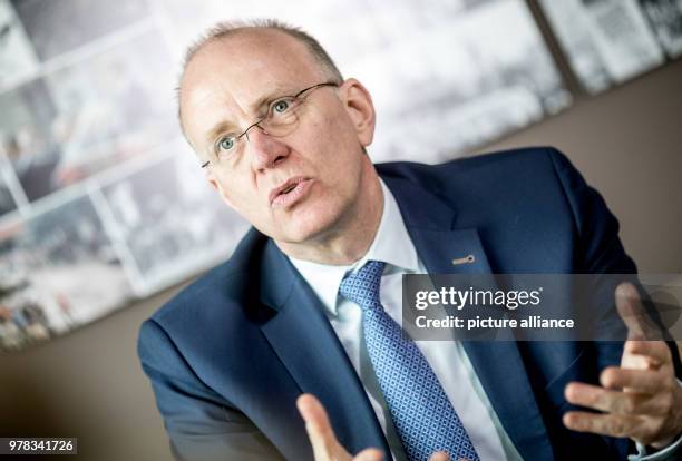 April 2018, Germany, Berlin: Marco Fuchs, CEO of the OHB System AG and vice president of the German Air and Space Travel Industry during an interview...