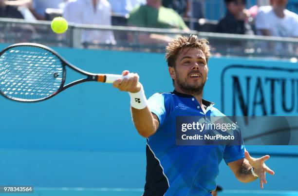 Stan Wawrinka during Fever-Tree Championships 1st Round match between Cameron Norrie against Stan Wawrinka at The Queen's Club, London, on 18 June...