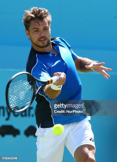Stan Wawrinka during Fever-Tree Championships 1st Round match between Cameron Norrie against Stan Wawrinka at The Queen's Club, London, on 18 June...