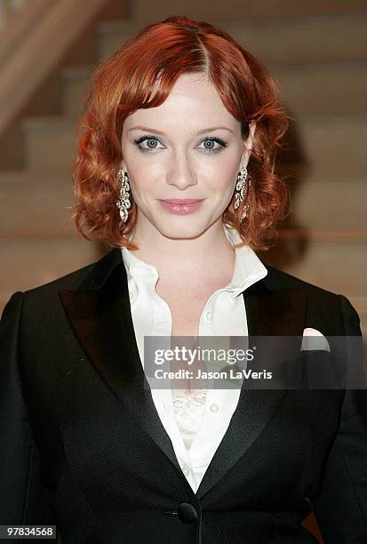 Actress Christina Hendricks attends the "Mad Men" cast and crew season finale party at Brooks Brothers on October 20, 2008 in Beverly Hills,...