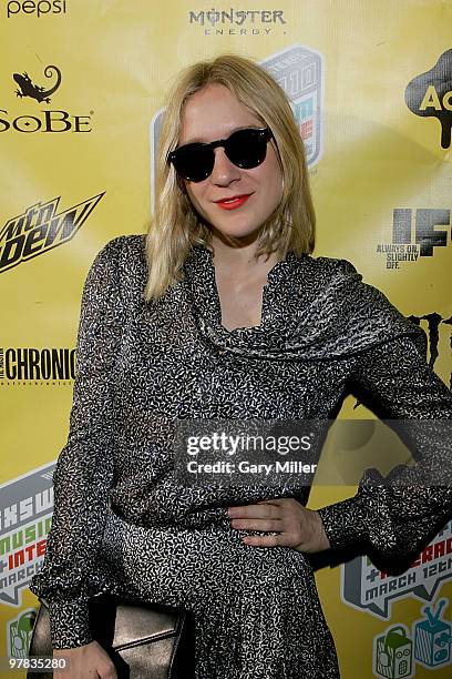 Actress Chloe Sevigny arrives on the red carpet for a screening of Mr. Nice at the Paramount Theater during the South By Southwest Film Festival on...