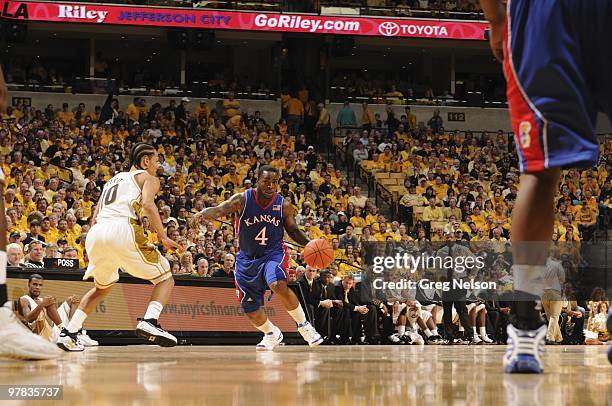 Kansas Sherron Collins in action vs Missouri. Columbia, MO 3/6/2010 CREDIT: Greg Nelson