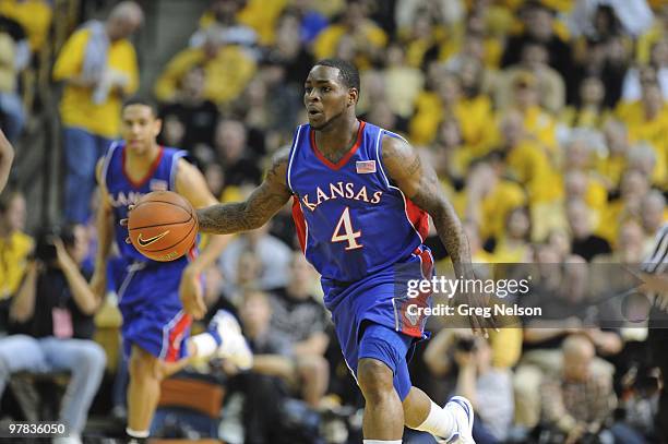 Kansas Sherron Collins in action vs Missouri. Columbia, MO 3/6/2010 CREDIT: Greg Nelson