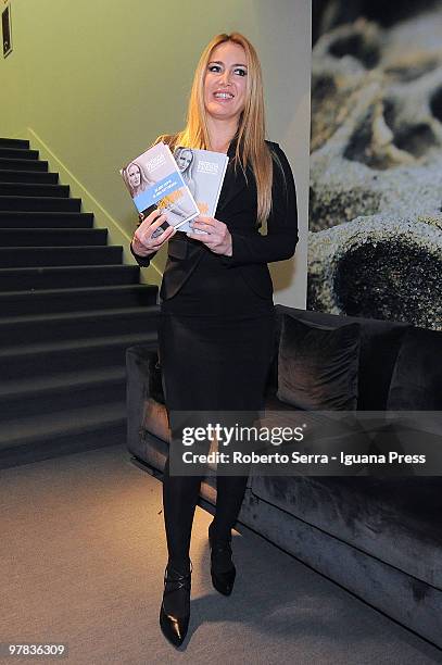 Patrizia D'Addario presenrs hers book ' Gradisca Presidente ' at the Jolly Hotel de la Gare on March 18, 2010 in Bologna, Italy.