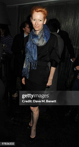Tilda Swinton attends the 'I Am Love' screening at The Electric Cinema on March 18, 2010 in London, England.