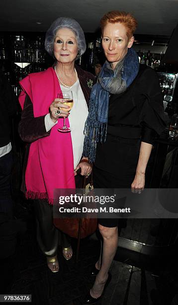 April Ashley and Tilda Swinton attend the 'I Am Love' screening at The Electric Cinema on March 18, 2010 in London, England.