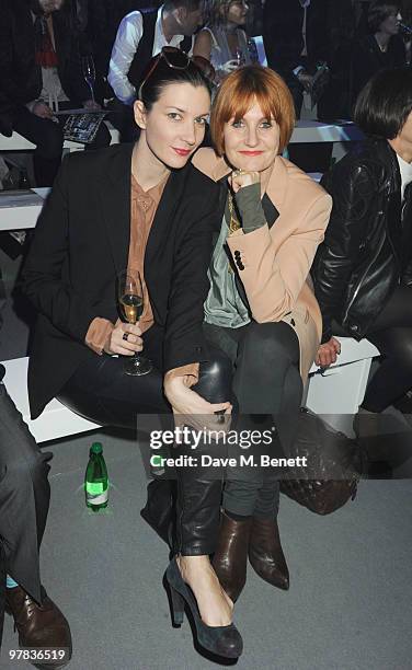 Mary Portas and guest attend the Greatest Fashion Show On Earth at Westfield on March 18, 2010 in London, England.