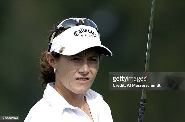 Rachel Teske follows her tee shot on the fourth hole Sunday, October 12, 2003 at the Samsung World Championship in Houston, Texas.