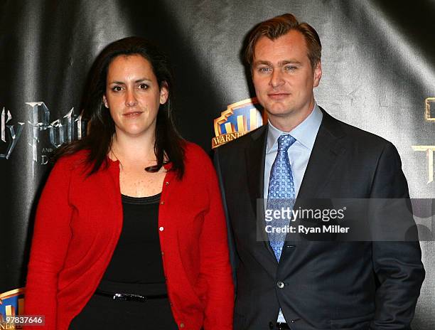 Director/producer Christopher Nolan and his wife Emma Thomas arrive at Warner Bros. Pictures' "Big Picture 2010" during ShoWest 2010 held at Paris...