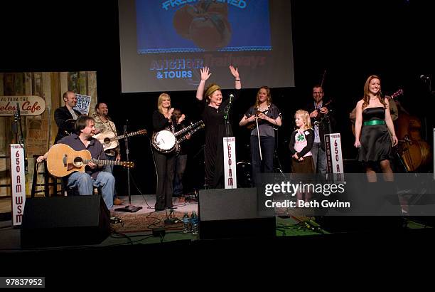 John Mock, Jeremy Chapman, John Chapman, Alison Brown, Maura O'Connell, Shannon Quinn, Hannah west and Tyler Sutton jam at perform at The Loveless...