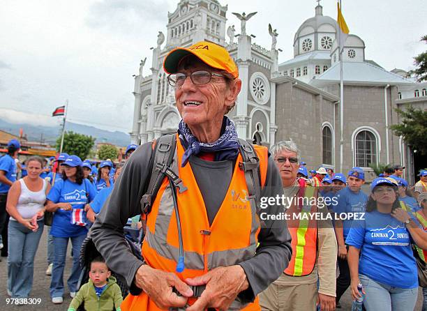 Robert Hentzen, president of the Christian Foundation for Children and Aging, walks on March 18, 2010 in front of Cartago's Basilica, 12 kilometers...