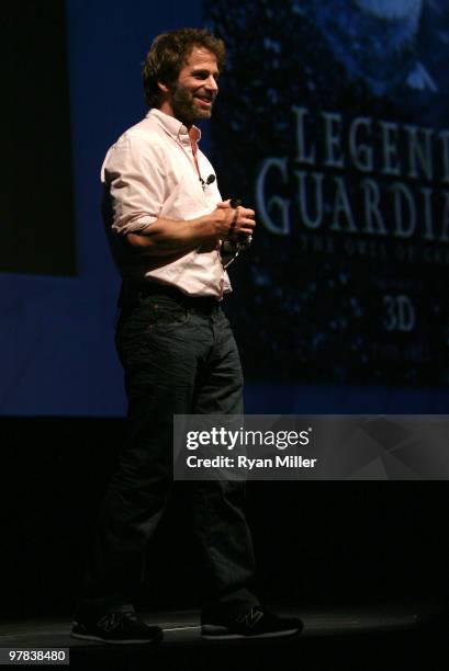 Director Zack Snyder introduces the film "Legend of the Guardians" at Warner Bros. Pictures' "Big Picture 2010" during ShoWest 2010 held at Paris Las...